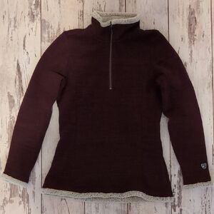 Kuhl Burgundy Half-Zip Fleece with Cream Trim
